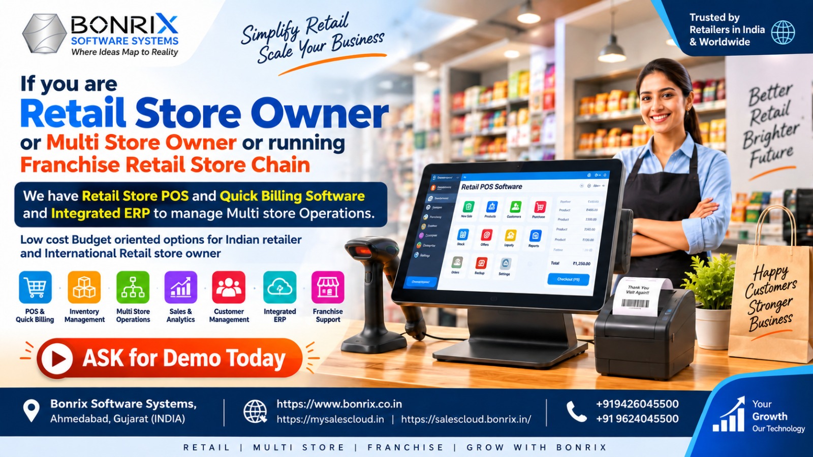 Bonrix Retail POS & ERP Software for Multi-Store Stores | Fast Billing & Inventory